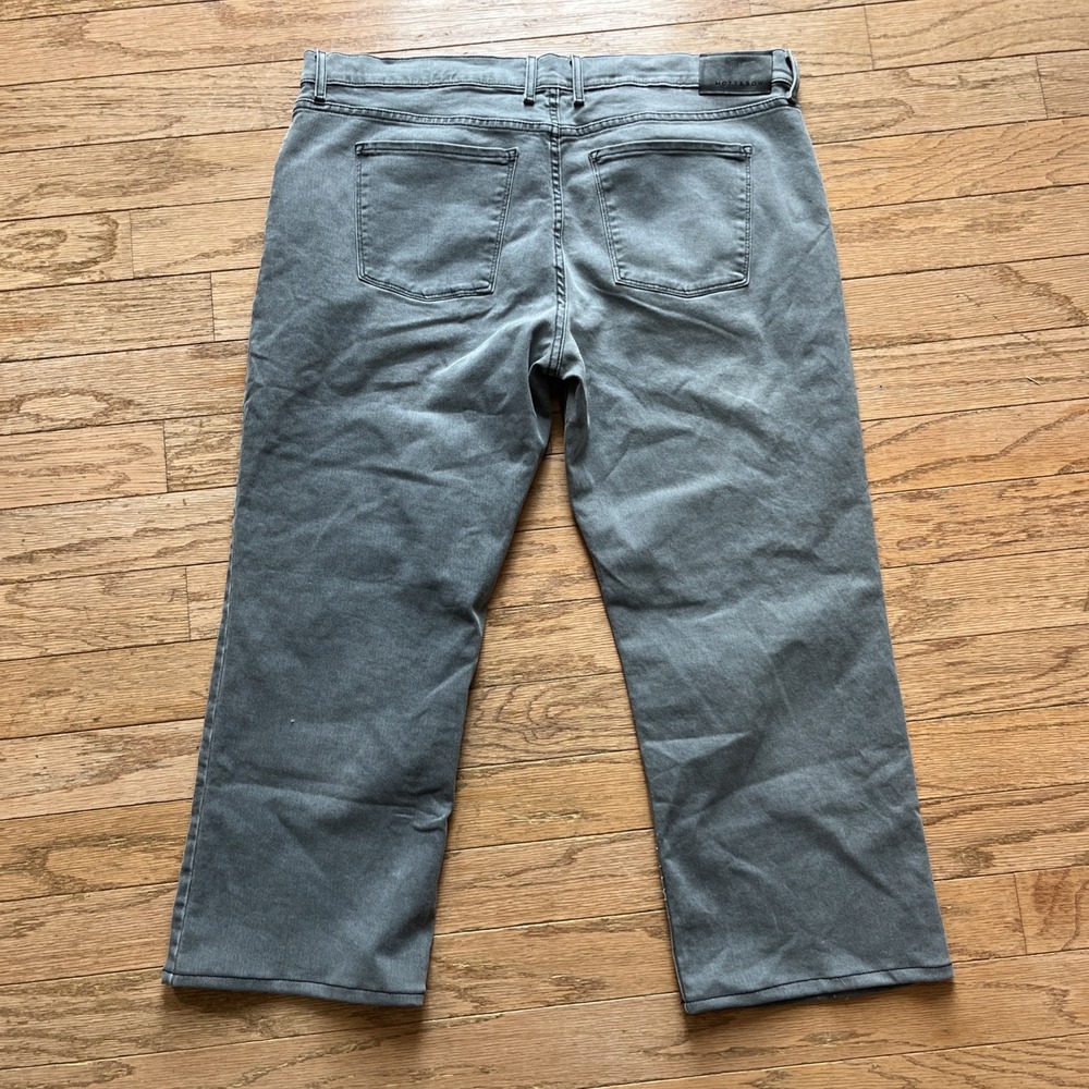 Mott & Bow Jeans‎ Mens 40x26 Gray Straight Stone Stretch Medium Wash - Hemmed - Picture 5 of 9